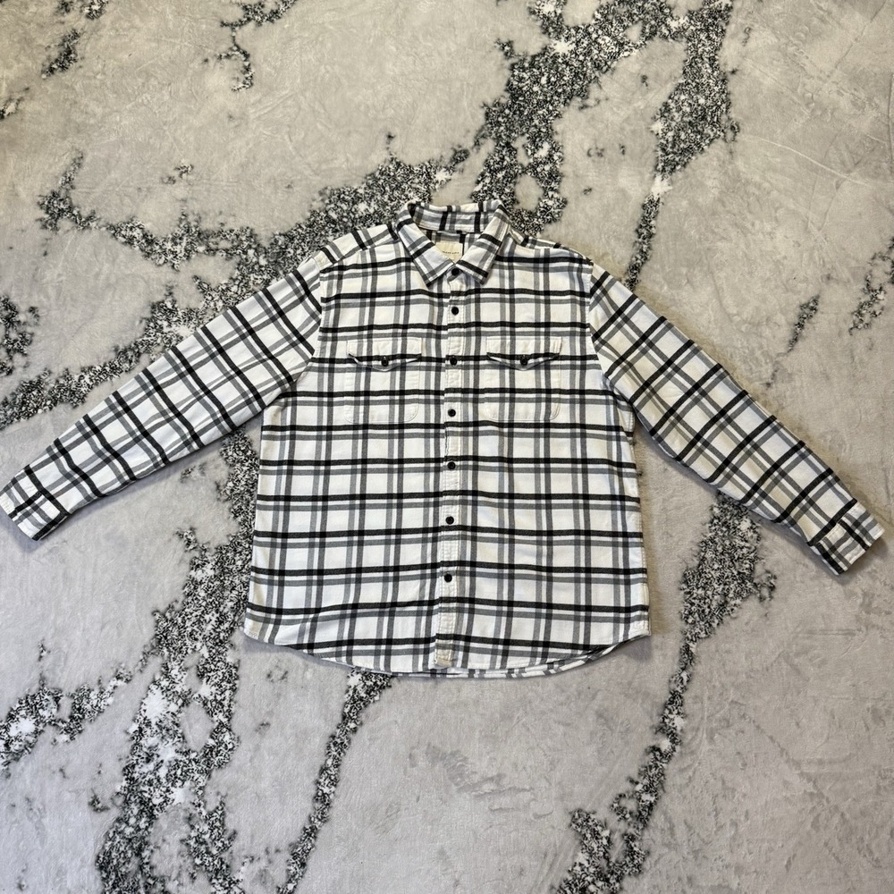 American Eagle Shirt Womens Size XXL Black White Plaid Boyfriend Button Down